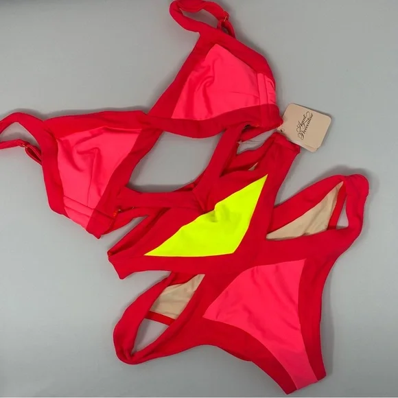 Agent Provocateur Pink and Red One Piece Mazzy Swimsuit - Picture 6 of 8